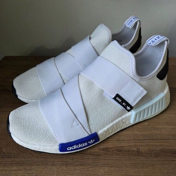 NWOB ADIDAS WHITE NMD - R1 THE BRAND WITH 3 STRIPES WOMENS SHOES SIZE 10 - Picture 2 of 16